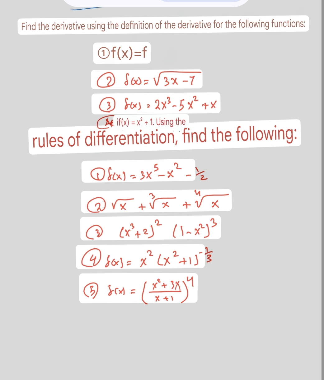 Solved Find the derivative using the definition of the | Chegg.com