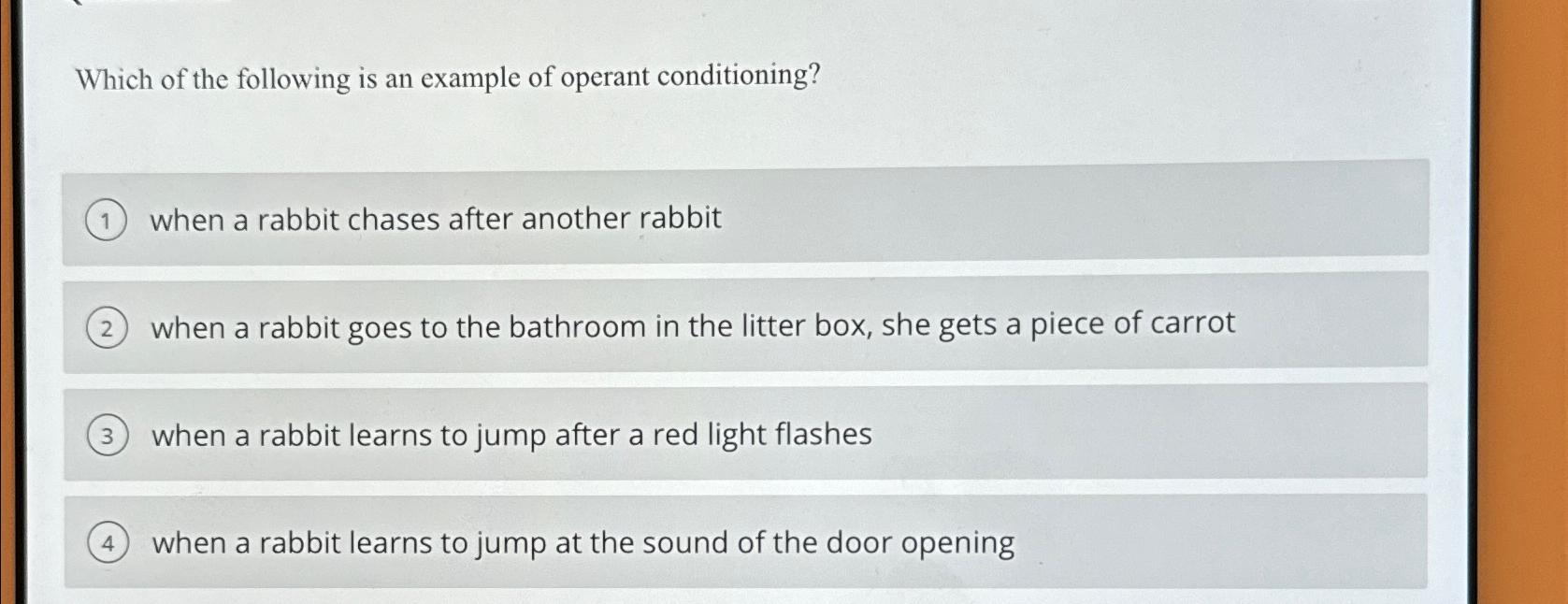 Solved Which of the following is an example of operant | Chegg.com