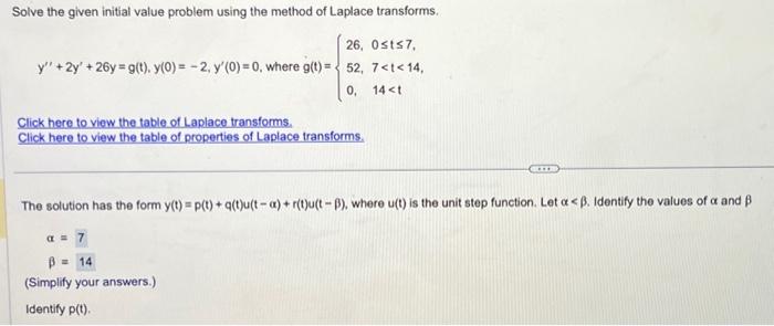 Solved Solve the given initial value problem using the | Chegg.com