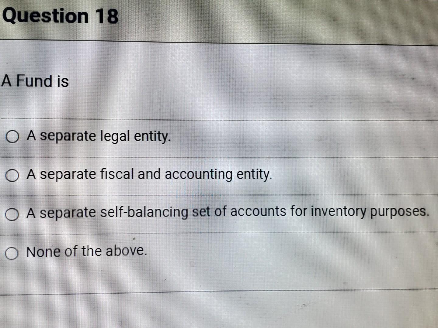 Solved A Fund is A separate legal entity. A separate fiscal
