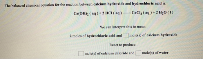 Solved: The Balanced Chemical Equation For The Reaction Be... | Chegg.com