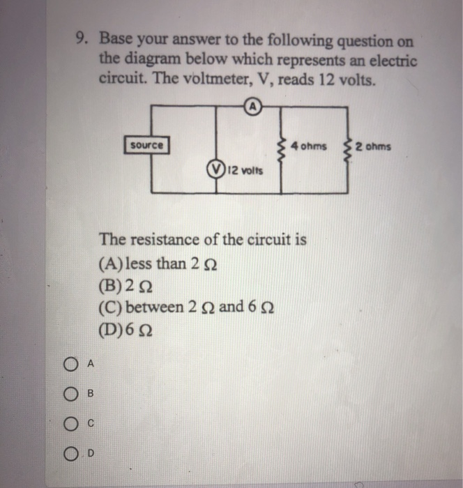 Solved 9. Base your answer to the following question on the | Chegg.com