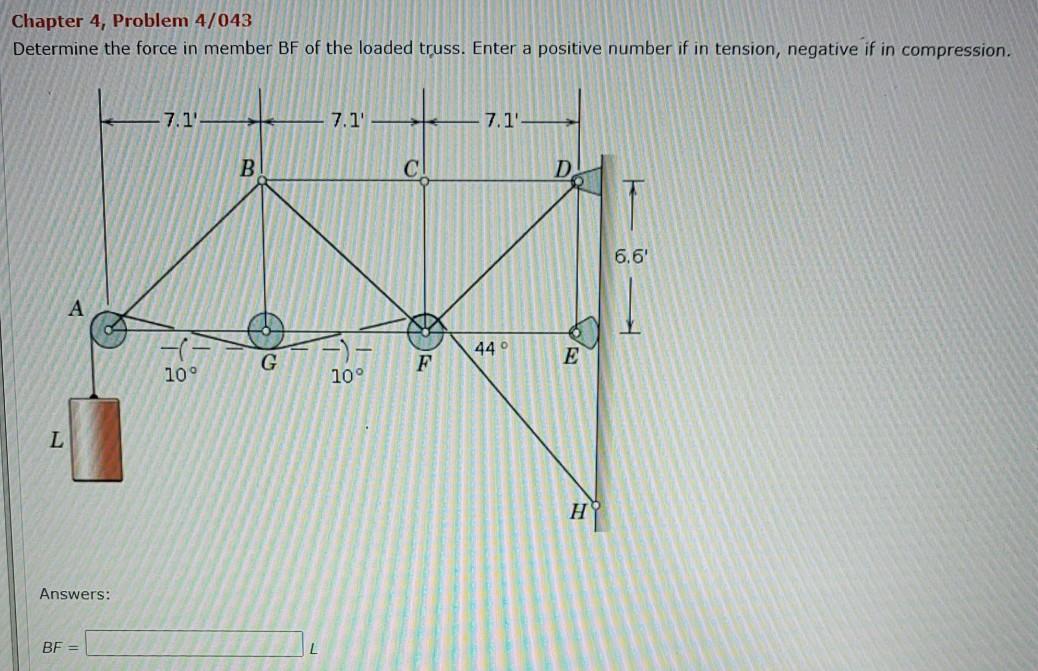 Solved Chapter 4, Problem 4/043 Determine the force in | Chegg.com
