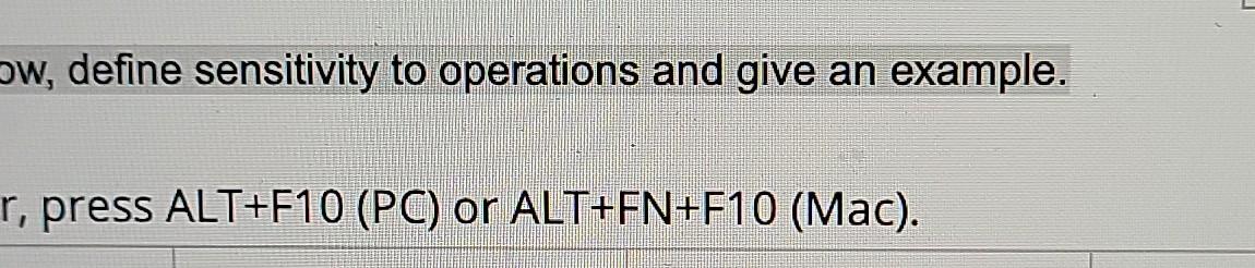 Solved ow, define sensitivity to operations and give an | Chegg.com