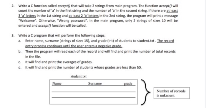 Solved 2. Write a C function called accept() that will take | Chegg.com