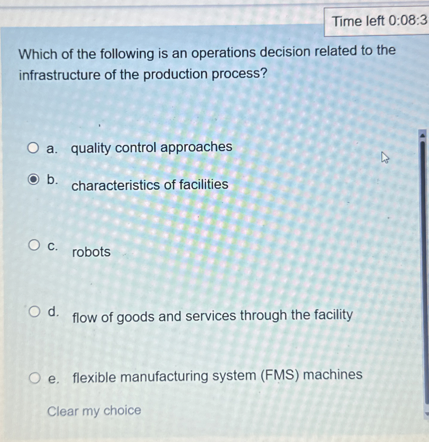 Solved Time left 0:08:3Which of the following is an | Chegg.com