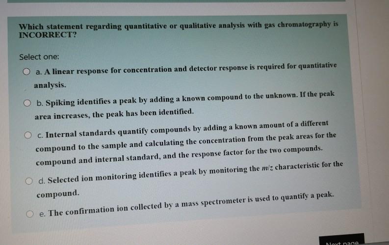 Solved Which statement regarding quantitative or qualitative | Chegg.com