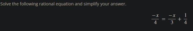 Solved Solve the following rational equation and simplify | Chegg.com