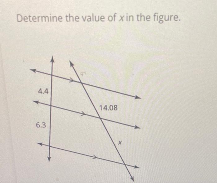 in the figure below what is the value of x