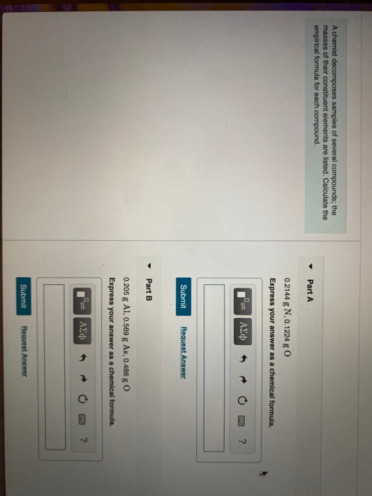 Solved A chemist decomposes samples of several compounds; | Chegg.com