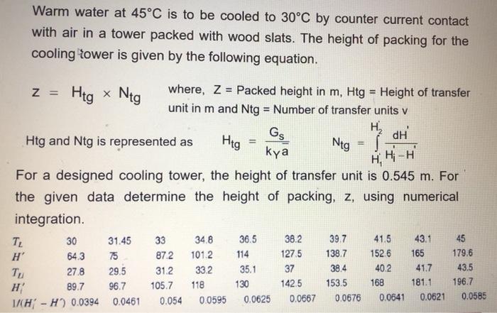 solved-warm-water-at-45-c-is-to-be-cooled-to-30-c-by-counter-chegg