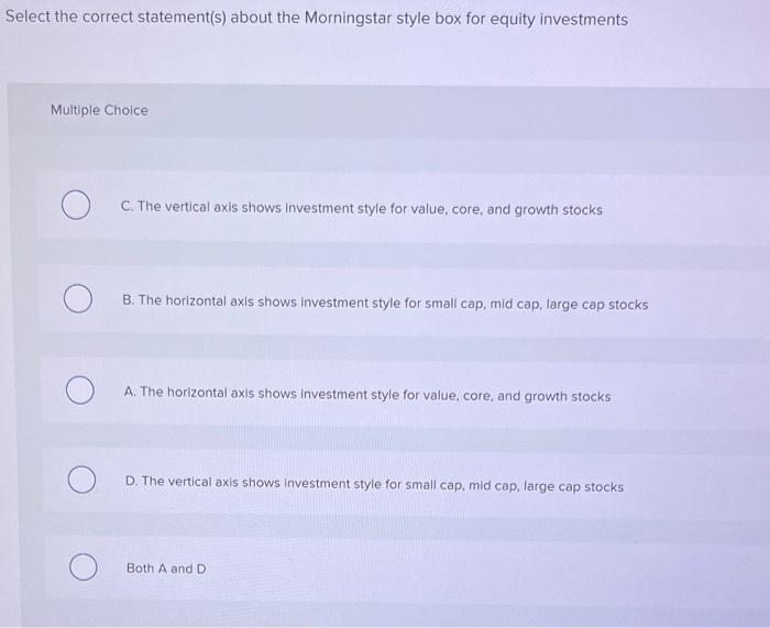 Solved Select the correct statement(s) about the Morningstar | Chegg.com