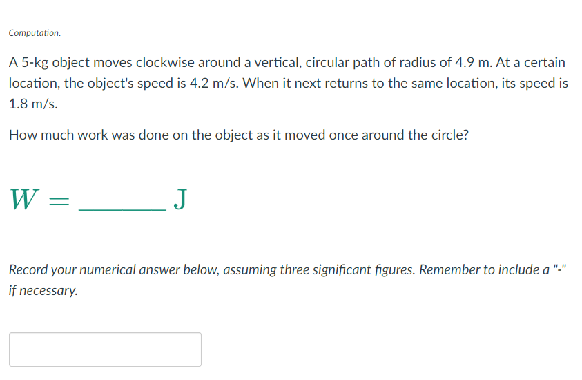 Solved Computation.A 5-kg Object Moves Clockwise Around A | Chegg.com