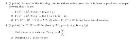 Solved 3. (3 points) For each of the following | Chegg.com