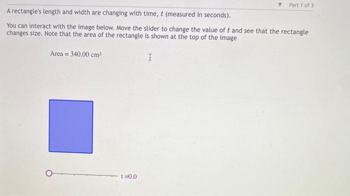 Solved A rectangle's length and width are changing with | Chegg.com