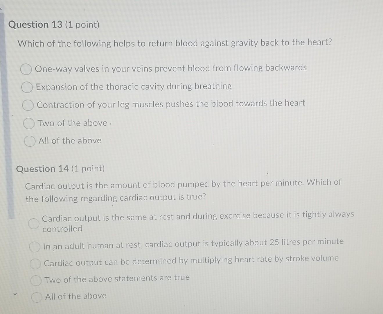 Solved Question 13 (1 point) Which of the following helps to | Chegg.com