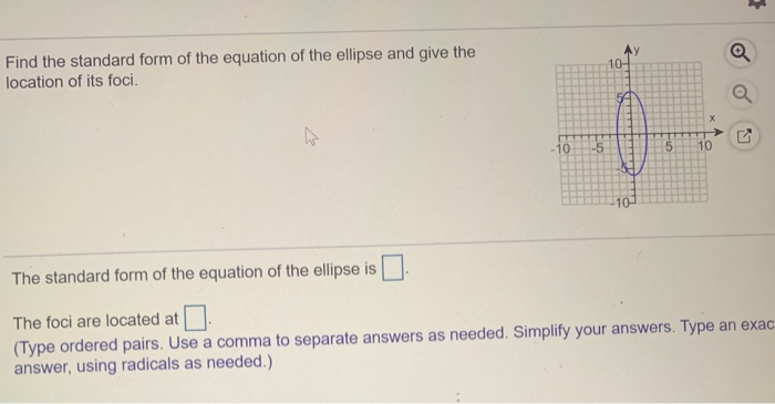 Solved 10- Find the standard form of the equation of the | Chegg.com
