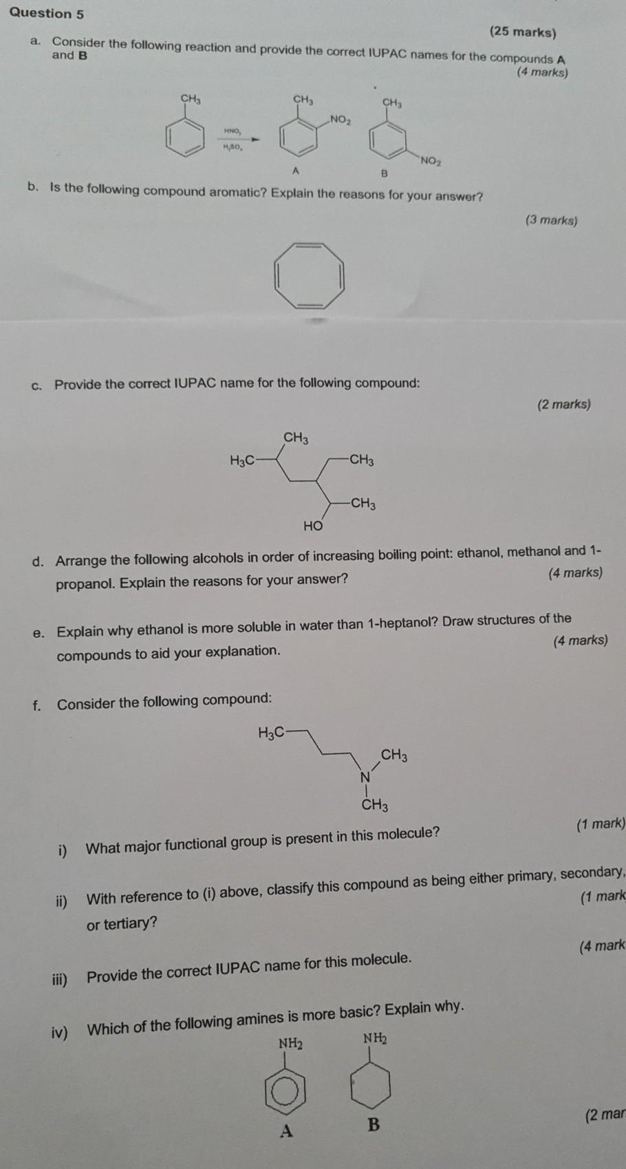 Solved Question 5 (25 marks) a. Consider the following | Chegg.com