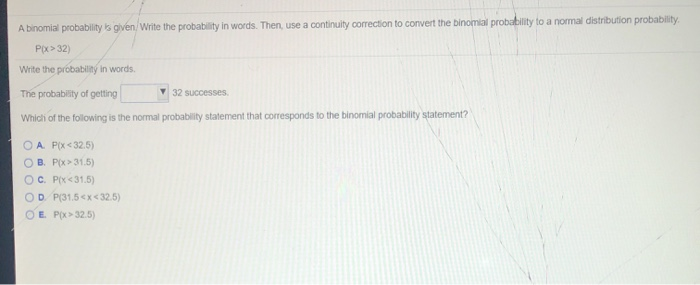 Solved A binomial probability is given Write the probability | Chegg.com
