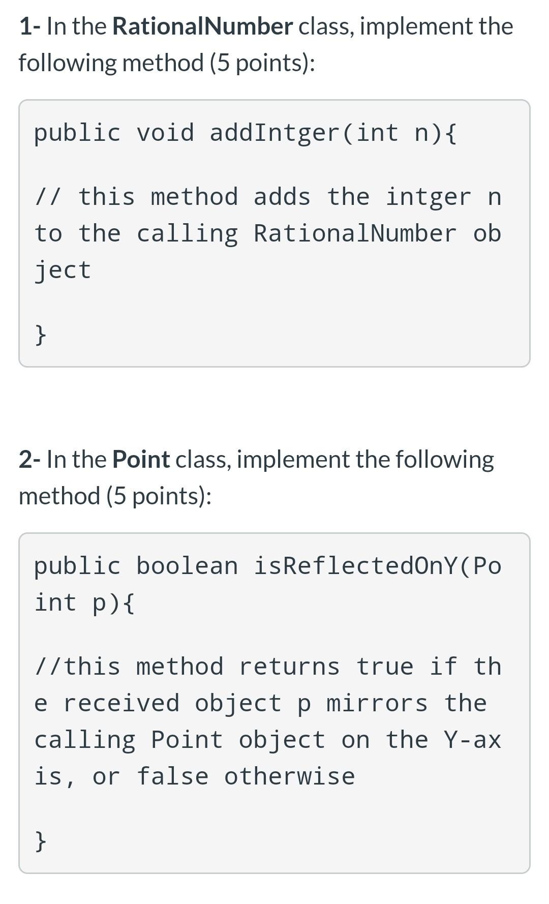 Solved 1- In the RationalNumber class, implement the | Chegg.com