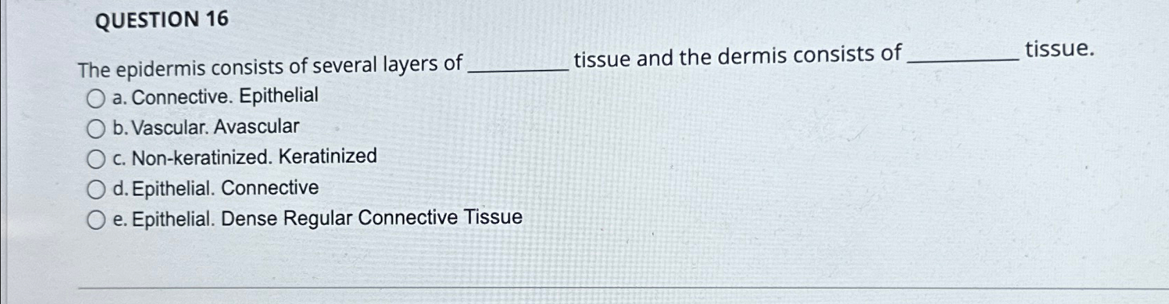 true or false the epidermis contains 4-5 layers of connective tissue