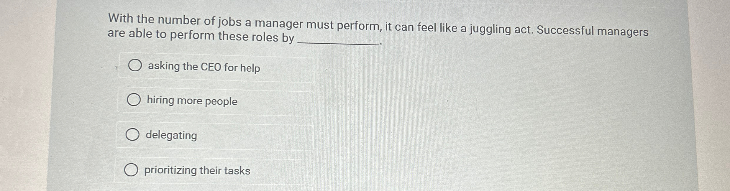 Solved With the number of jobs a manager must perform, it | Chegg.com