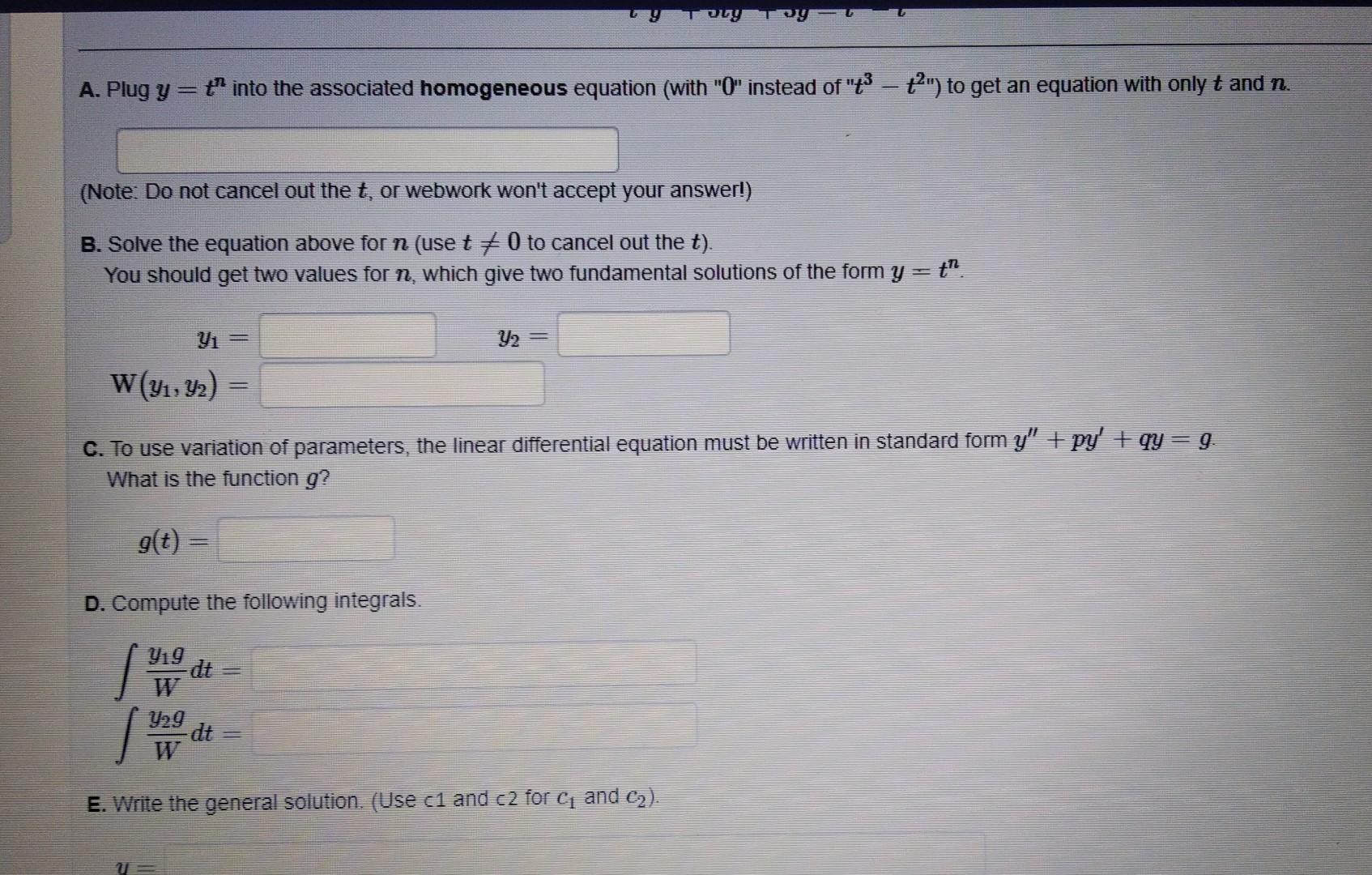 Solved In this problem you will use variation of parameters | Chegg.com