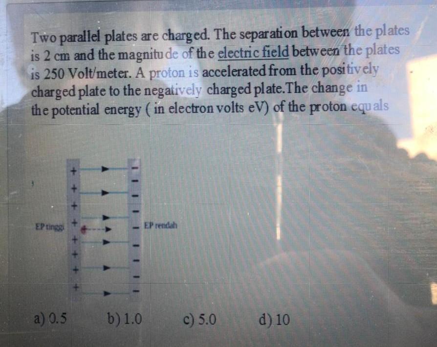 Solved Two parallel plates are charged. The separation | Chegg.com