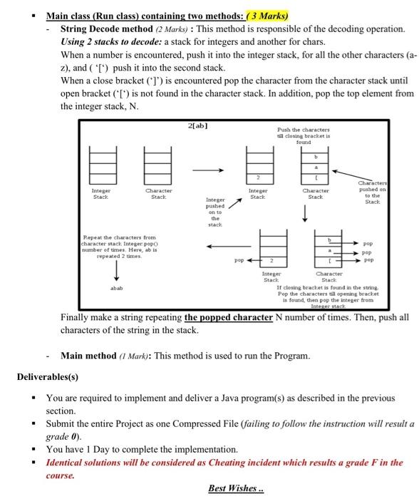 Solved - Main class (Run class) containing two methods: ( 3 | Chegg.com