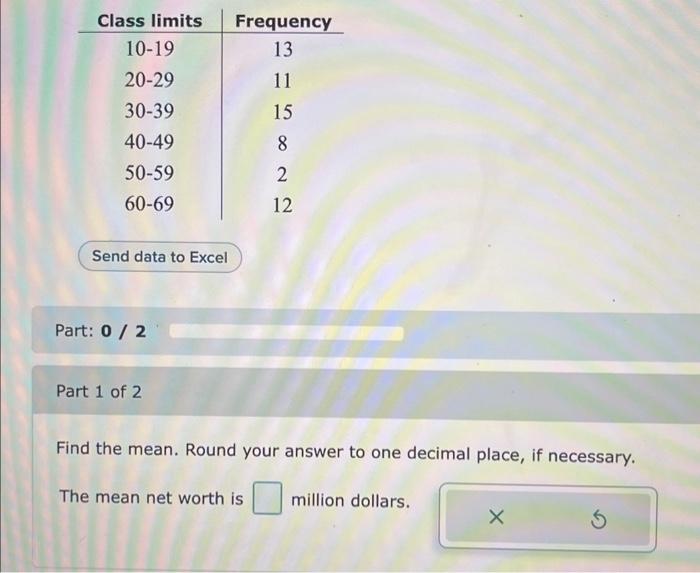 Solved Find the mean. Round your answer to one decimal | Chegg.com