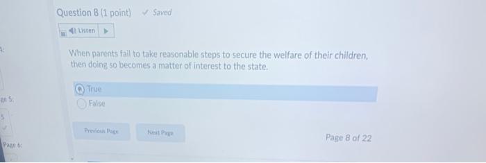 Solved Question 8 (1 point) Saved ten When parents fail to | Chegg.com