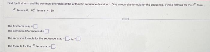 Find the first term and the common difference of the | Chegg.com