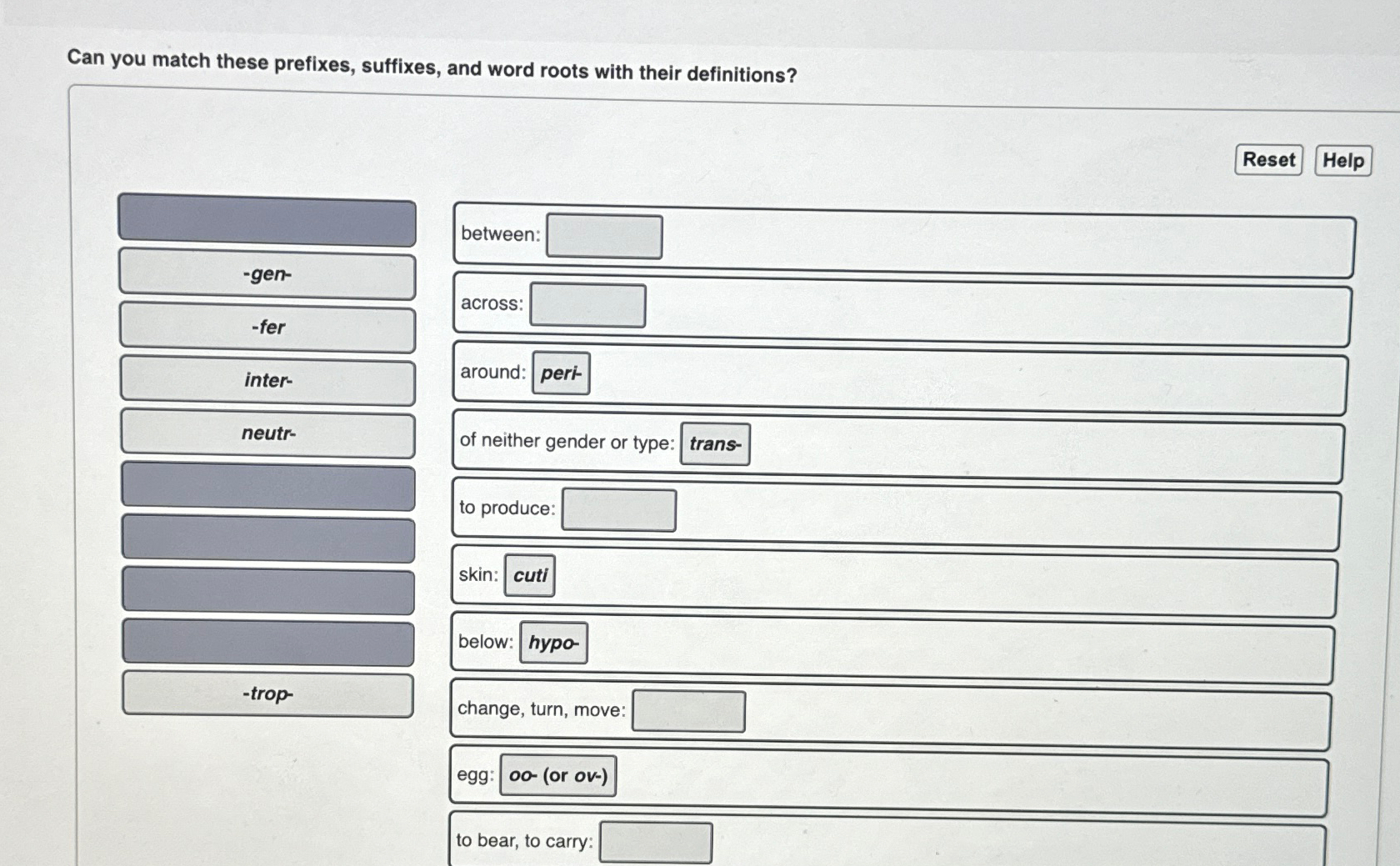 Solved Can You Match These Prefixes, Suffixes, And Word | Chegg.com