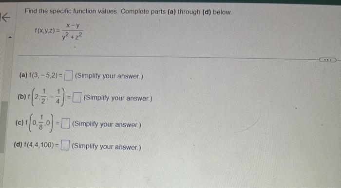 Solved Find the specific function values. Complete parts (a) | Chegg.com