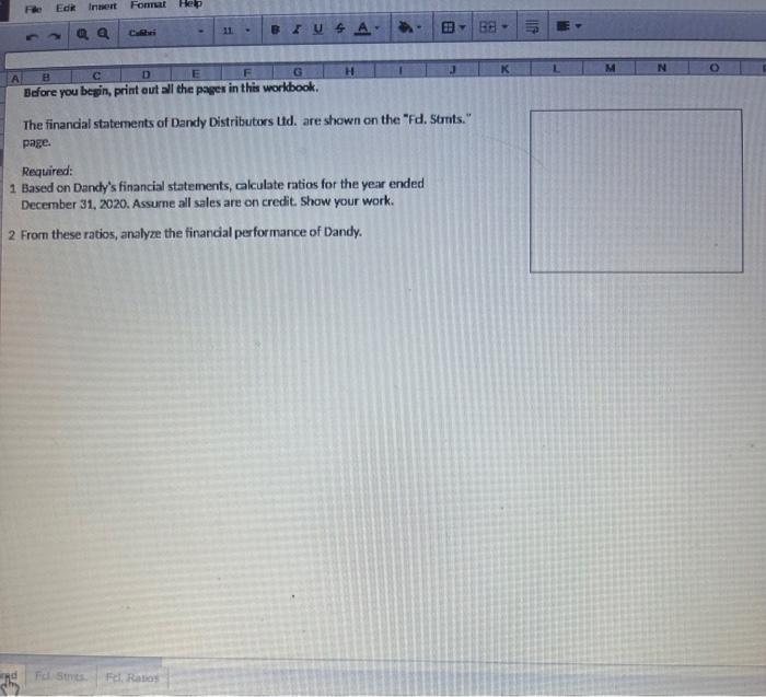 Solved The finandal statements of Dandy Distributors ttd.