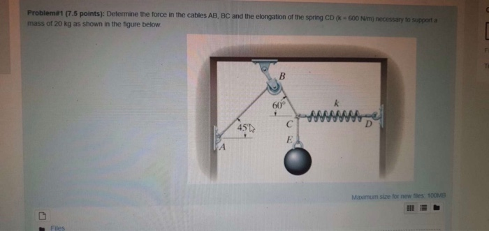 Solved Problemi 1 (7.5 Points): Determine The Force In The | Chegg.com