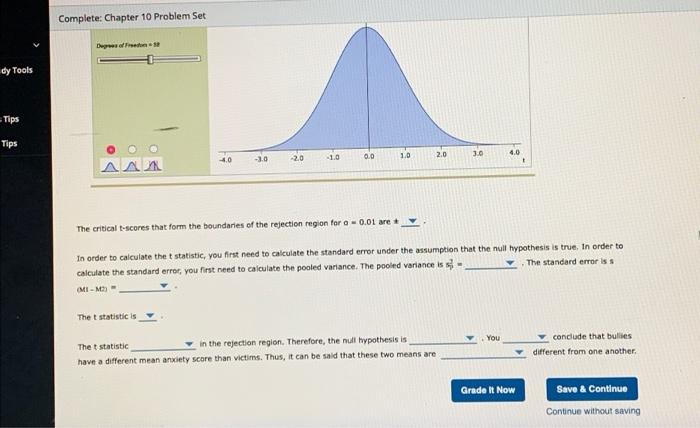 Solved Complete: Chapter 10 Problem Set 3. The t test for | Chegg.com