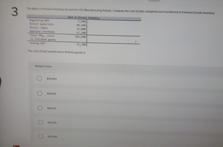 Solved The Work In Process Inventory Account For DG | Chegg.com
