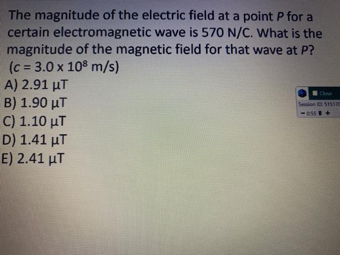 Solved The magnitude of the electric field at a point P for | Chegg.com