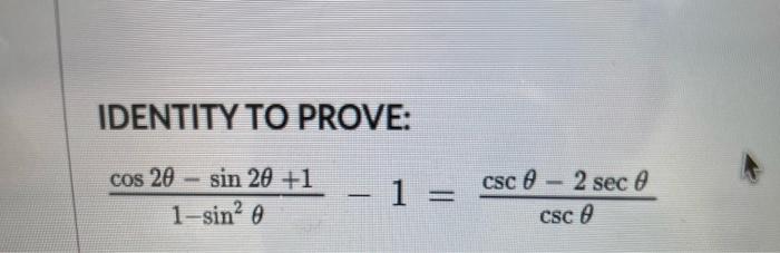 1 sin 2 theta identity formula