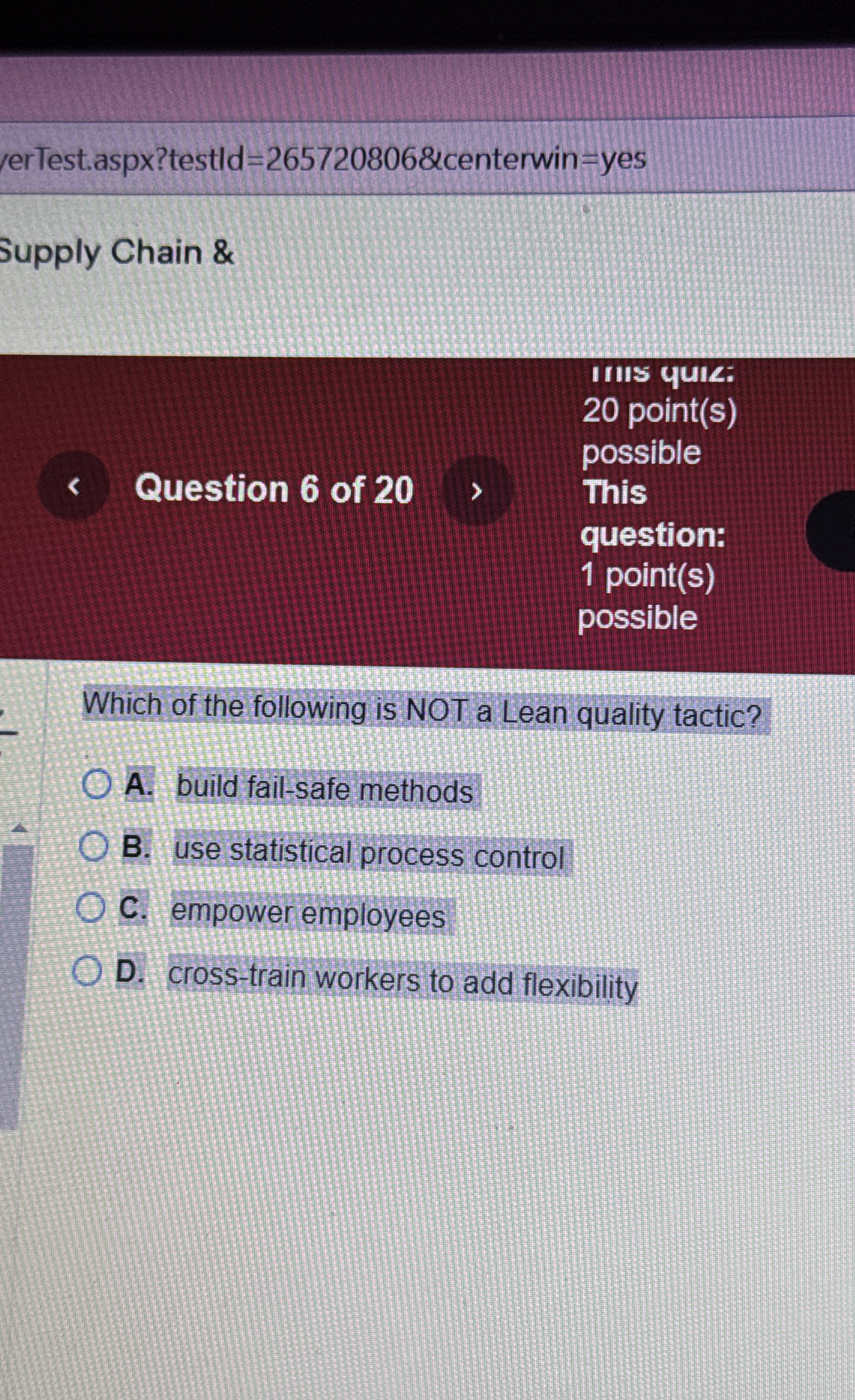 Solved Which of the following is NOT a Lean quality | Chegg.com
