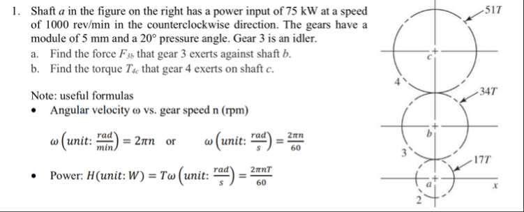 Solved Shaft a ﻿in the figure on the right has a power input | Chegg.com