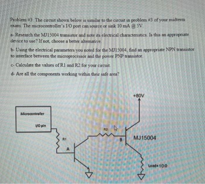 Problem #3: The circuit shown below is similar to the | Chegg.com