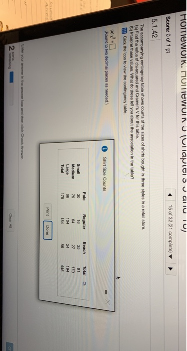 Solved Homework: Homework 5 (Chapters 5 And 10) 14 Of 32 (21 | Chegg.com