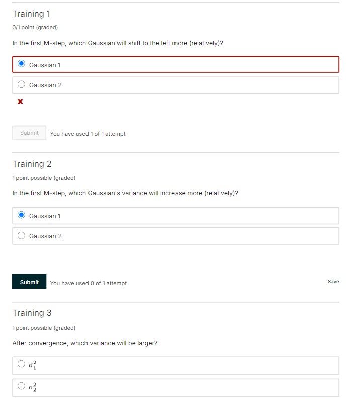 Solved Training 101 point (graded)In the first M-step, | Chegg.com