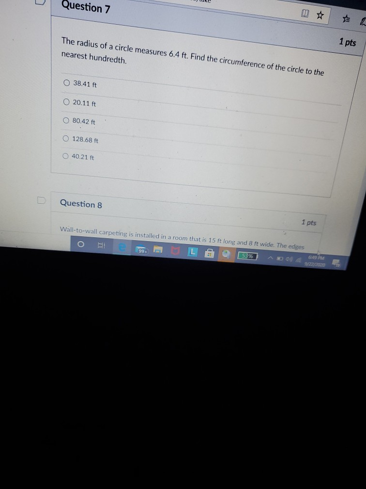 Solved D Question 5 1 pts The length of each of two sides of | Chegg.com