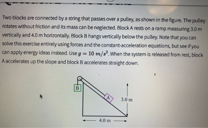 Solved Two blocks are connected by a string that passes over | Chegg.com