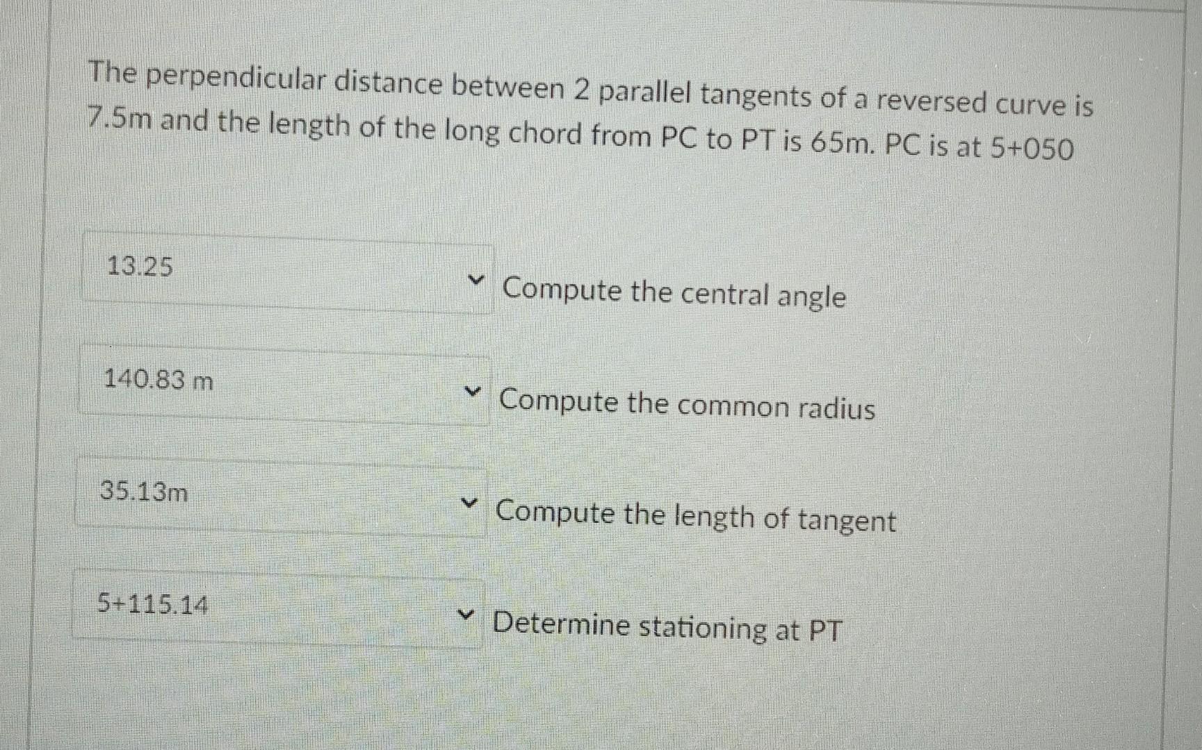 A Reversed Curve Is Connecting The Two Tangent Lines | Chegg.com