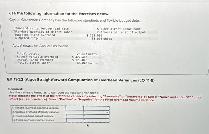 Solved Use the following information for the Exercises | Chegg.com
