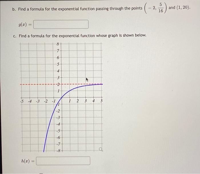 Solved b. Find a formula for the exponential function | Chegg.com